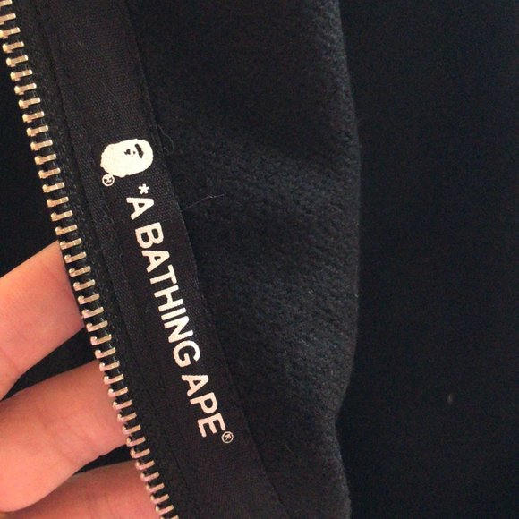 BAPE Men's A BATHING APE Space Black Shark Hoodie Full Zip Jacket Size XL - Picture 5 of 8